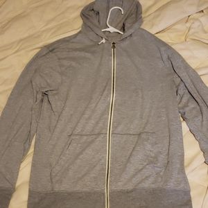 Mens old navy lightweight full zip hoodie gray M